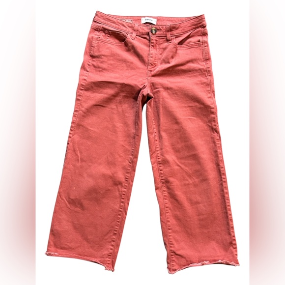 Sonoma Denim - Sonoma pink orange wide leg cotton blend cropped pants size 8